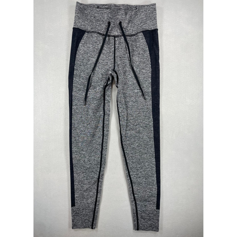 PINK Women Leggings Active High Waist Marled Grey Black Seamless Small Y2K
